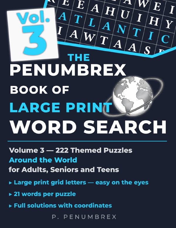 Cover of The Penumbrex Book of Large Print Word Search — Volume 3